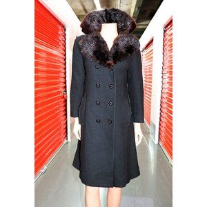 THE SOPHISTICATED LADY Stylish & ELEGANT Wool TRENCH Winter coat FUR collar